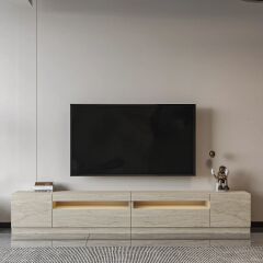Arya T008 LED Işıklı Modern TV Sehpası Seti - 4 Kapaklı, 240 cm