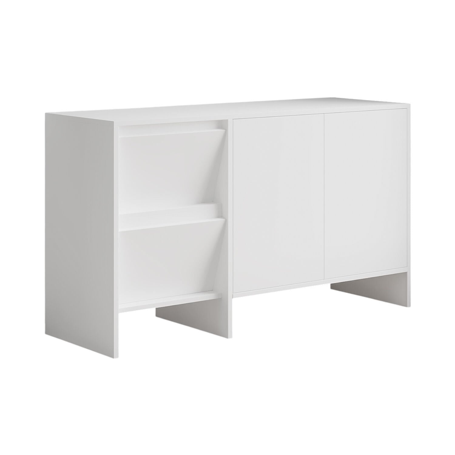 Laris 130 cm Modern Konsol – 4 Kapaklı, Yüksek Ayaklı, Minimalist Tasarım Beyaz