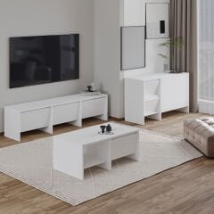Laris Üçlü SET – TV Sehpası, Konsol ve Orta Sehpa ile Modern Yaşam Alanları İçin Takım