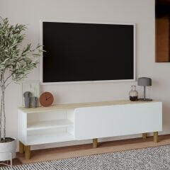 River 150 cm Modern TV Sehpası – Kapaklı ve Raflı Tasarım