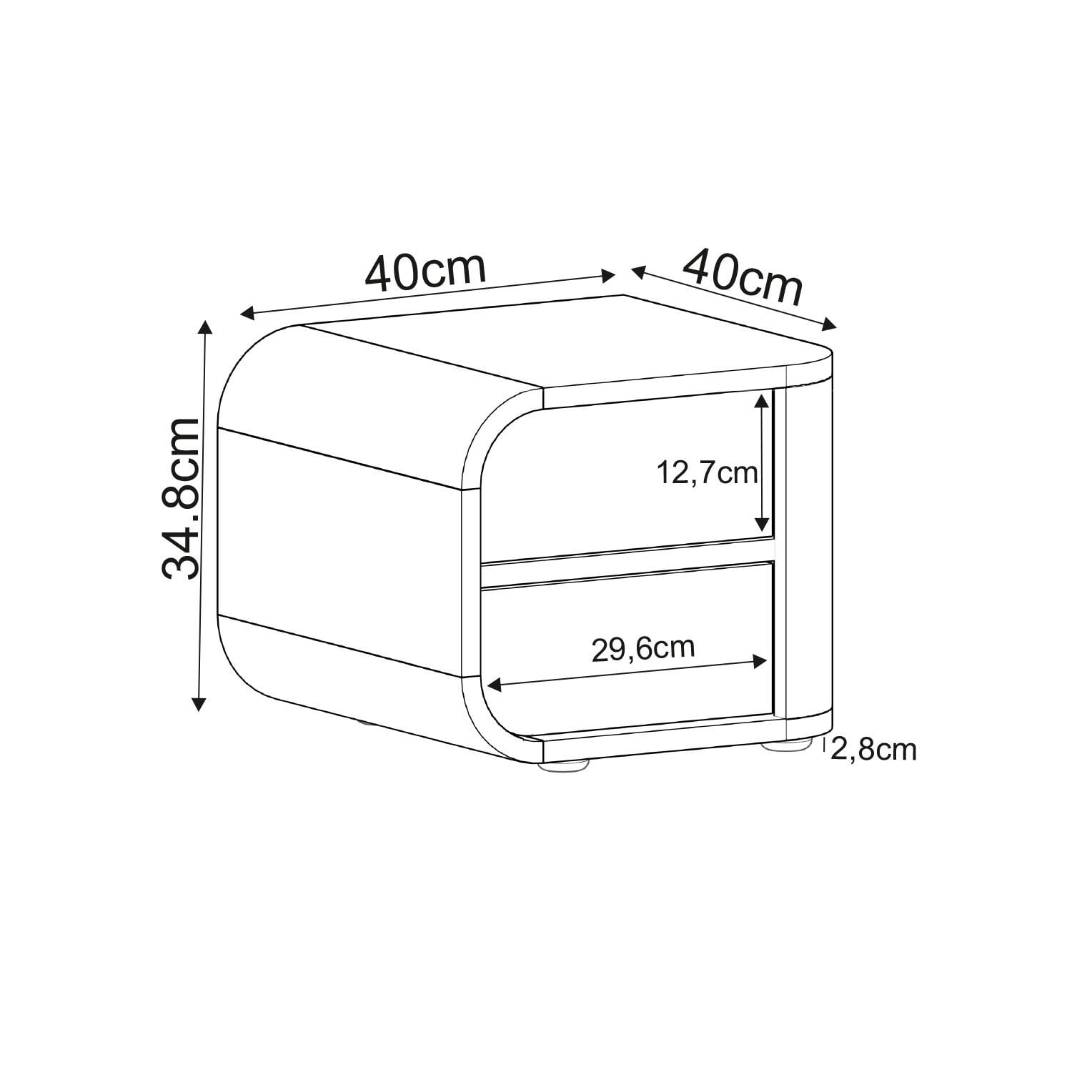 İnarch Dizayn Piero L Komodin Sol Modül, 2 Kapaklı, Modern Minimalist Tasarım