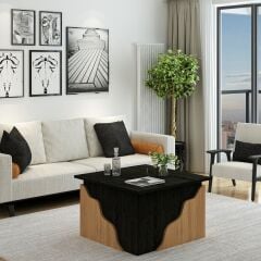 Style S0010 Tasarım Orta Sehpa Ahşap Siyah/Safir Meşe