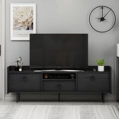 Lidya T0015 Metal Ayaklı, 3 Kapaklı Modern TV Sehpası