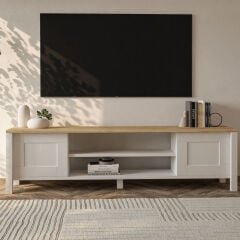 Gina Tv Sehpası – Modern 2 Kapaklı Profil Ayaklı Tasarım