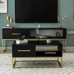 Mira Kapaklı Orta Sehpa, Gold Ayak, Modern Tasarım