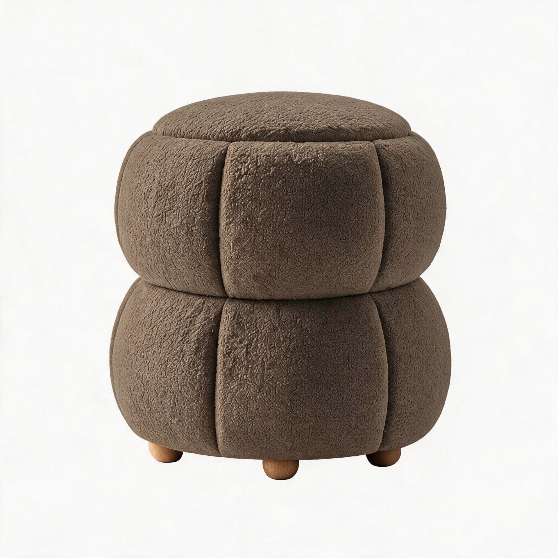 Softura Puf – Modern Dekoratif Konforlu Yuvarlak Tasarım Mocha