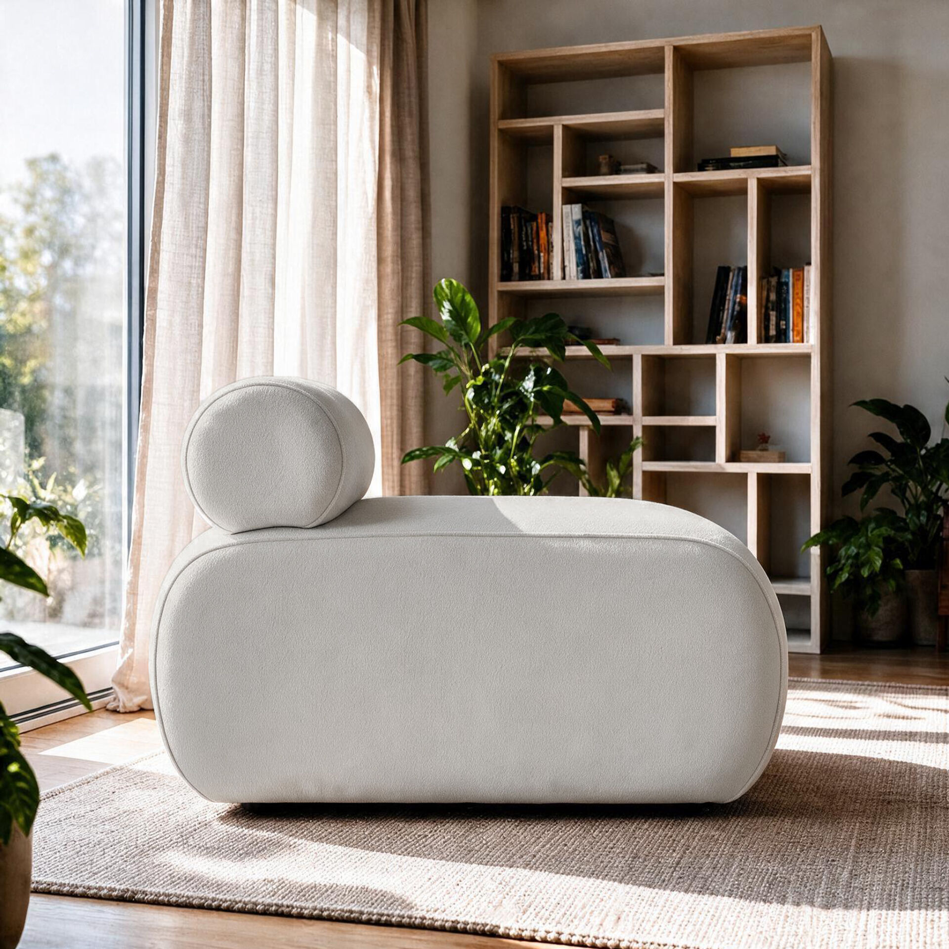 Cosmo Berjer – Modern Minimalist Konforlu Tekli Koltuk Açık Gri