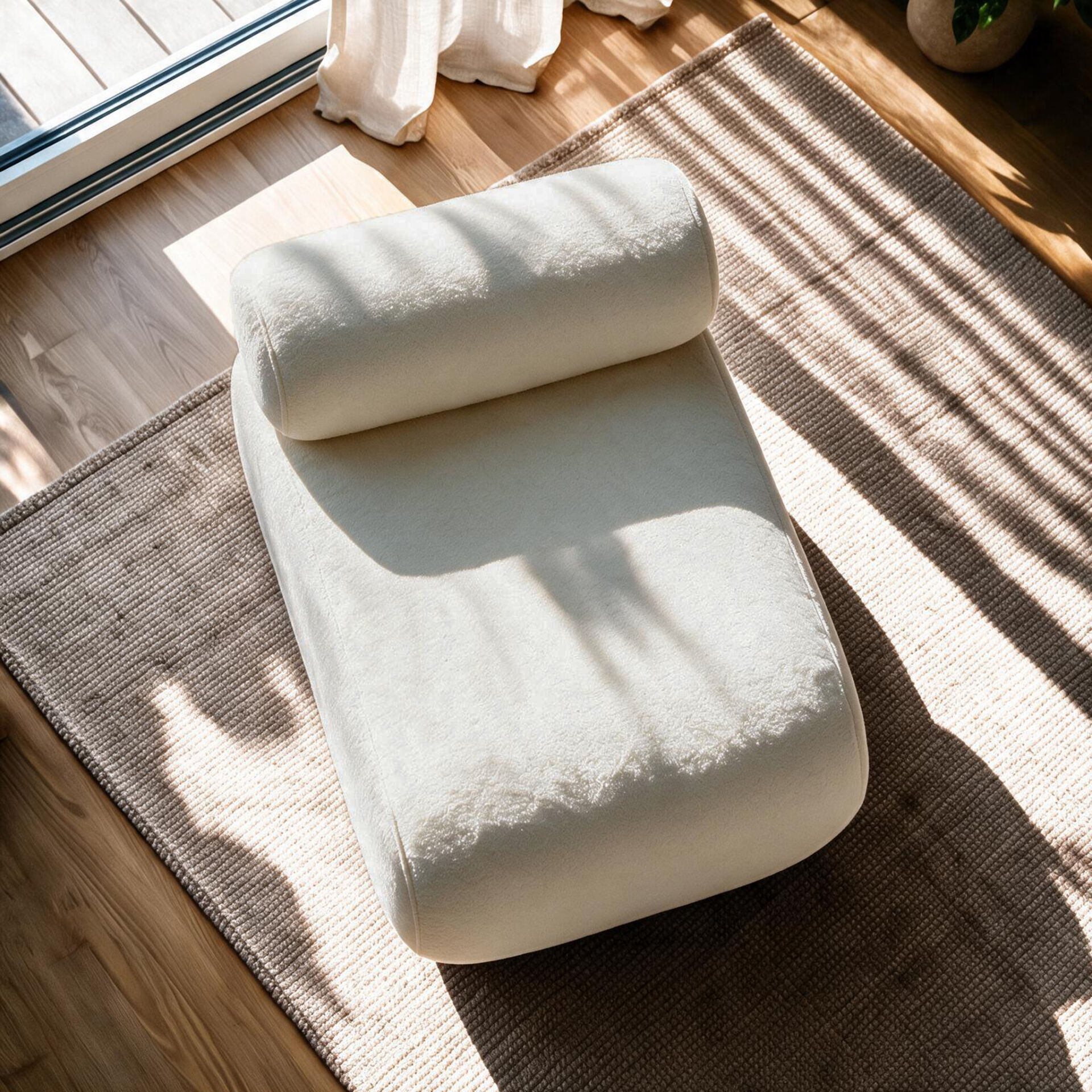 Cosmo Berjer – Modern Minimalist Konforlu Tekli Koltuk Kırık Beyaz