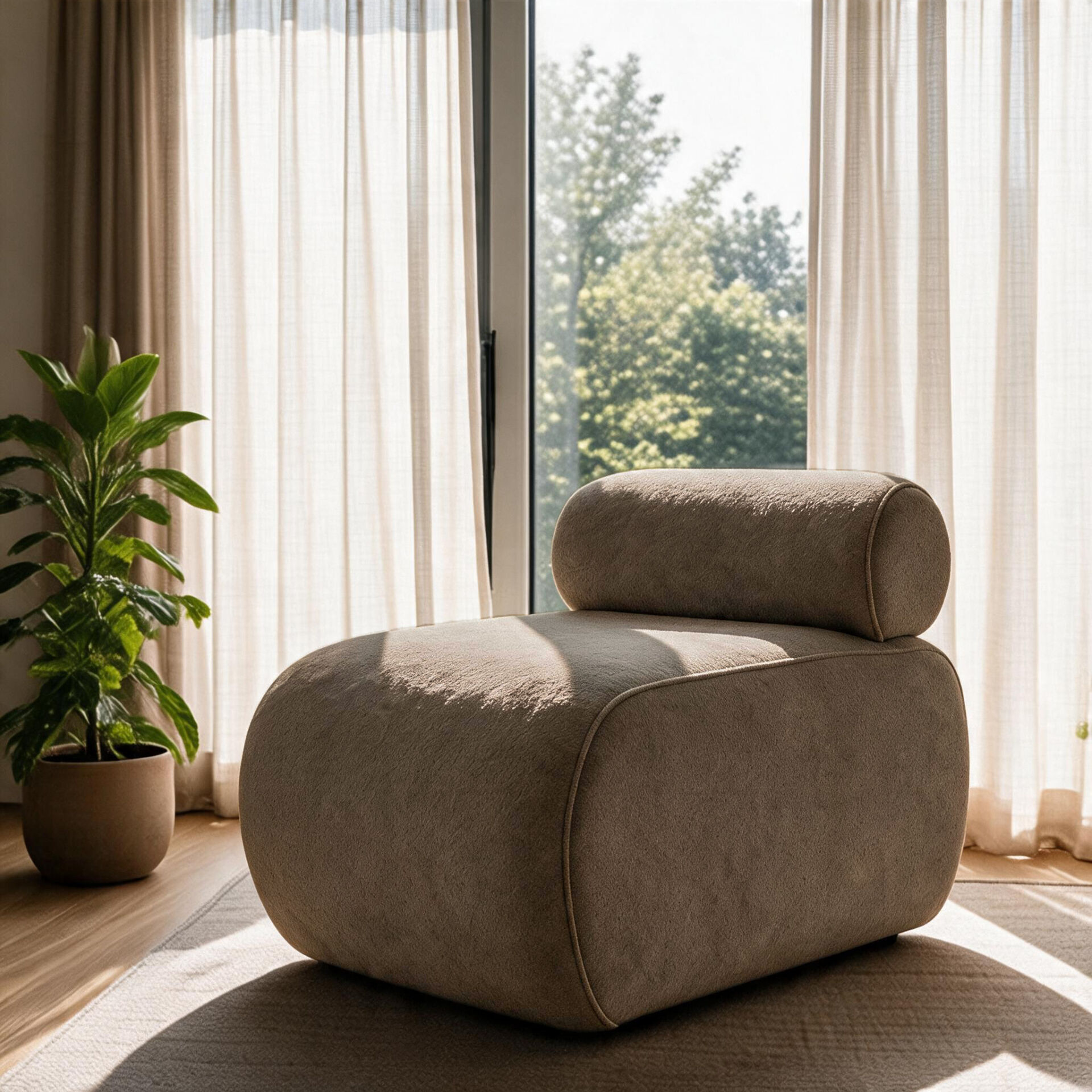 Cosmo Berjer – Modern Minimalist Konforlu Tekli Koltuk Mocha