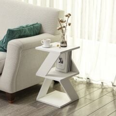 Albeni Z Tasarım 3 Katlı Minimalist Yan Sehpa – 7 Renk Seçeneği – Modern Sehpa