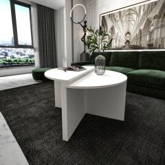 Dolunay Çok Amaçlı İkili Modern Orta Sehpa, Yan Sehpa