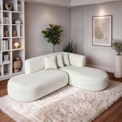 Risha Oval Hatlı Modern L Köşe Koltuk