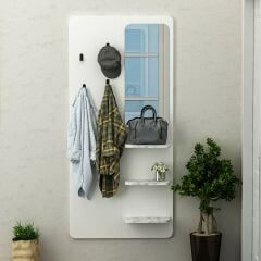 Buket Duvara Monte Aynalı Askılık – Raflı Portmanto