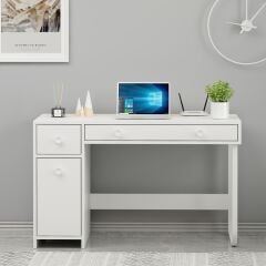 Asil ÇM002 Çalışma Masası – 2 Çekmeceli, 1 Kapaklı, Metal Ayaklı – Modern Bilgisayar Masası