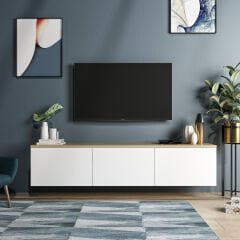 Neon Duvara Monte 3 Kapaklı TV Sehpası – 160 cm – Minimal Tasarım