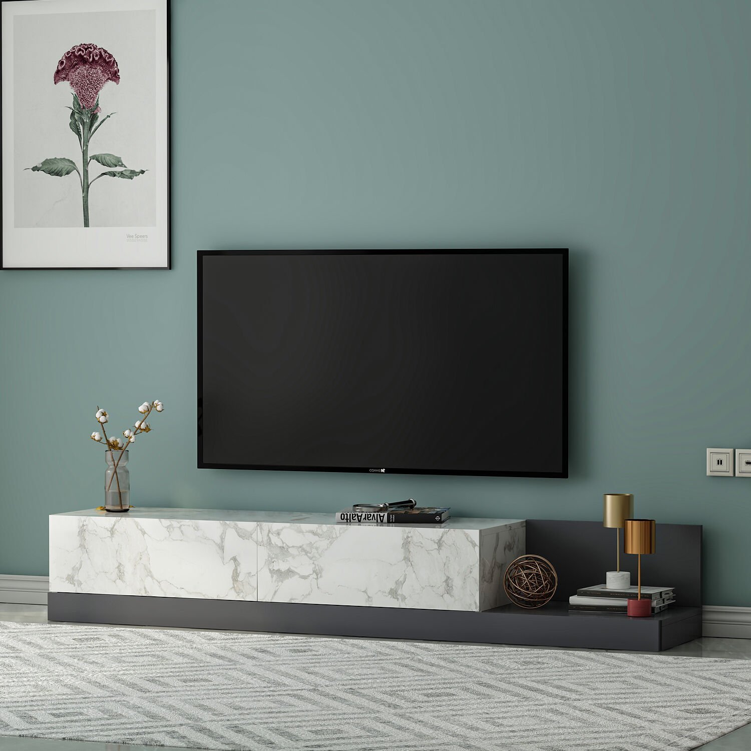 Majör Modern 2 Kapaklı TV Sehpası – 180 cm