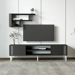 Snow Modern Tasarım TV Ünitesi - Duvara Monte Raflı Takım