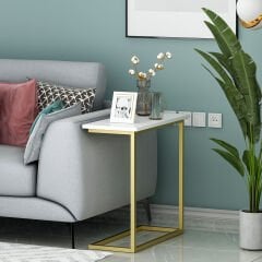 Narin Metal Ayaklı Minimalist Yan Sehpa - Modern C Sehpa