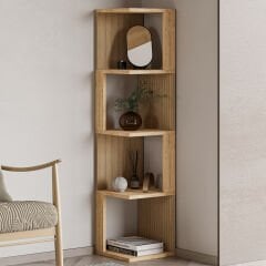 Herry Köşe Kitaplık – Dekoratif Raf Ünitesi, Modern Kütüphane