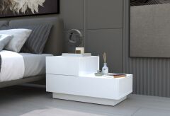 Kayra KMD002 LED Işıklı Komodin – 2 Çekmeceli Modern Tasarım