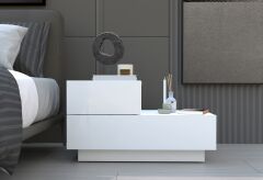 Kayra KMD002 LED Işıklı Komodin – 2 Çekmeceli Modern Tasarım